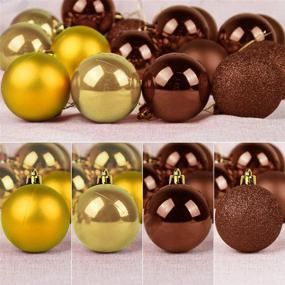 img 1 attached to GameXcel 24Pcs Christmas Balls Ornaments For Xmas Tree - Shatterproof Christmas Tree Decorations Perfect Hanging Ball Bronze &Amp