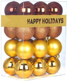 img 4 attached to GameXcel 24Pcs Christmas Balls Ornaments For Xmas Tree - Shatterproof Christmas Tree Decorations Perfect Hanging Ball Bronze &Amp
