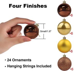 img 3 attached to GameXcel 24Pcs Christmas Balls Ornaments For Xmas Tree - Shatterproof Christmas Tree Decorations Perfect Hanging Ball Bronze &Amp