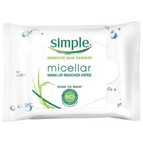 img 4 attached to Simple Kind To Skin Micellar Facial Care Wipes, 25 Piece, 4 Count - Gentle Cleansing & Makeup Removal