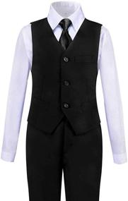 img 3 attached to 👔 Addneo Boy's Slim Fit Formal Suits 5 Piece Set with Shirt and Vest: Sophisticated Style for Young Gentlemen