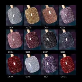 img 3 attached to 💎 Sparkle & Shine: HENIUY Diamond Nail Polish Color Gel - 12 Color Set, Perfect for Parties & Special Occasions - Ideal Gift for New Year, Valentine's Day, Christmas