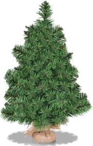 img 4 attached to 🎄 Goplus 2-Foot Christmas Tree: Tabletop Artificial PVC Green Spruce Tree with Burlap Base