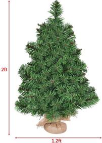 img 1 attached to 🎄 Goplus 2-Foot Christmas Tree: Tabletop Artificial PVC Green Spruce Tree with Burlap Base