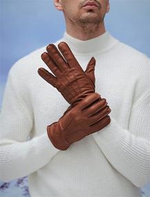 img 3 attached to 🧤 YISEVEN Deerskin Cashmere Handsewn Buckskin Men's Gloves & Mittens: Premium Accessories