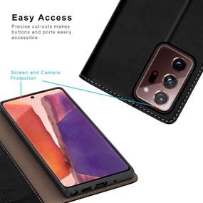 img 1 attached to 📱 Red Caislean Wallet Case for Galaxy Note 20 Ultra 5G - PU Leather Folio Flip Cover, RFID Blocking, Card Holder, Kickstand, Cash Pocket Book Folding Case - Designed to Fit 6.9" Samsung Galaxy Note 20 Ultra 5G