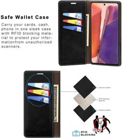 img 3 attached to 📱 Red Caislean Wallet Case for Galaxy Note 20 Ultra 5G - PU Leather Folio Flip Cover, RFID Blocking, Card Holder, Kickstand, Cash Pocket Book Folding Case - Designed to Fit 6.9" Samsung Galaxy Note 20 Ultra 5G