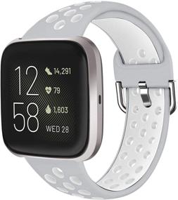 img 4 attached to 📱 Ремешки Acrbiutu Fitbit Versa/Versa 2 / Versa Lite: Мягкий силиконовый ремешок для активных женщин и мужчин