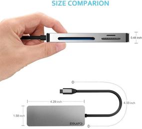 img 1 attached to EQUIPD USB C Memory Card Reader: Совместим с MacBook 📱 Pro, MacBook Air, iPad Pro, Galaxy S10/S9/S8 и другими (цвет Space Gray)