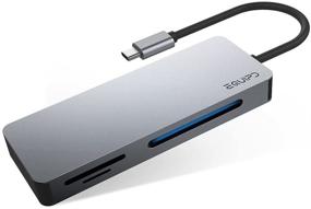 img 3 attached to EQUIPD USB C Memory Card Reader: Compatible with MacBook 📱 Pro, MacBook Air, iPad Pro, Galaxy S10/S9/S8 and More (Space Gray)