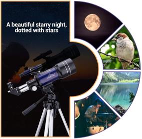 img 3 attached to 🌌 Explore the Night Sky with the 150X HD Refractor Telescope for Kids and Adults: A Beginner's Astronomy Tool with Tripod, Phone Adapter, Wire Shutter, and Moon Filter