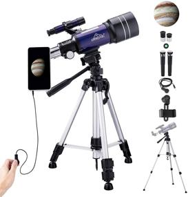 img 4 attached to 🌌 Explore the Night Sky with the 150X HD Refractor Telescope for Kids and Adults: A Beginner's Astronomy Tool with Tripod, Phone Adapter, Wire Shutter, and Moon Filter