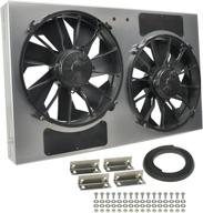 high output grey-black dual radiator fan by derale performance - 16838 logo