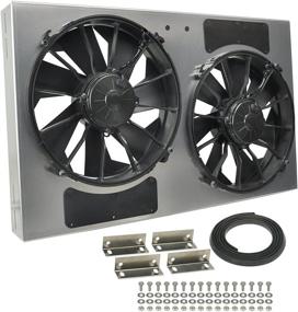 img 1 attached to High Output Grey-Black Dual Radiator Fan by Derale Performance - 16838