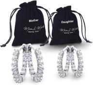 👩 mom and daughter cubic zirconia earrings set – elegant 925 silver jewelry for birthday and special occasions logo