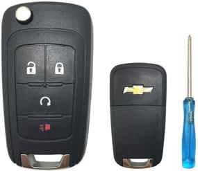 img 4 attached to 🔑 Enhance Your Remote with this Replacement Keyless Entry Flip Folding Remote Key Fob Cover Case for Chevy Camaro, Cruze, Malibu, Equinox, Sonic, Impala - OHT01060512 Key Fob Shell