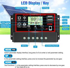 img 1 attached to Продвинутый солнечный контроллер заряда 2021 года, 30A черная панель регулятора батареи ⚡️ с двумя портами USB, интеллектуальным адаптивным дисплеем LCD с PWM-регулированием параметров (12V/24V)