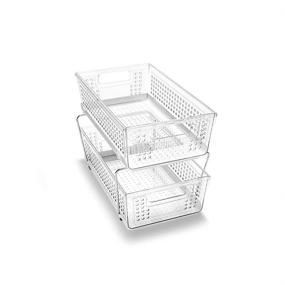 img 4 attached to 📦 madesmart Clear 2-Tier Organizer with Handles - Multi-Purpose Slide-Out Storage Baskets
