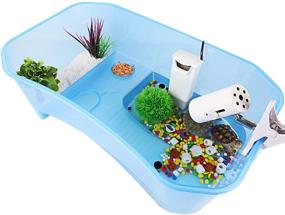 img 1 attached to 🐢 Rypet Turtle Tank Aquarium - Reptile Habitat, Turtle Habitat, Crayfish Crab Aquarium Tank (Accessories Not Included)