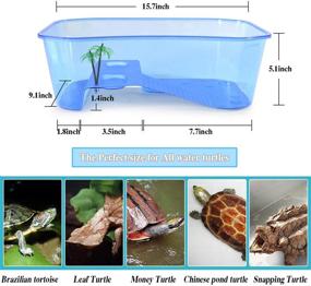 img 3 attached to 🐢 Rypet Turtle Tank Aquarium - Reptile Habitat, Turtle Habitat, Crayfish Crab Aquarium Tank (Accessories Not Included)