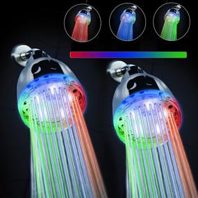 img 4 attached to 🚿 Upgrade Your Shower Experience: 2PACK LED Shower Head with 7 Color Flash Light, High Pressure Flow, and Tool-Free Installation for an Adjustable Luxury Rainfall - Ideal for Kids and Adults