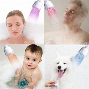 img 2 attached to 🚿 Upgrade Your Shower Experience: 2PACK LED Shower Head with 7 Color Flash Light, High Pressure Flow, and Tool-Free Installation for an Adjustable Luxury Rainfall - Ideal for Kids and Adults