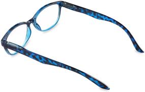 img 2 attached to Blue & Grey Tortoise Women's Reading Glasses with Spring Hinges & Case - 1.5x Magnification - Inner Vision