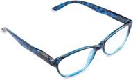 blue & grey tortoise women's reading glasses with spring hinges & case - 1.5x magnification - inner vision logo