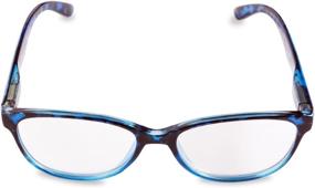 img 3 attached to Blue & Grey Tortoise Women's Reading Glasses with Spring Hinges & Case - 1.5x Magnification - Inner Vision