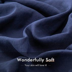 img 3 attached to Набор наволочек Navy Blue Ultra Soft - размер "Queen Size", 3 предмета постельного белья, состоит из 100% щетинистых волокон, с застежкой-молнией на наволочке для одеяла и 2 наволочка для подушек - (без включенного одеяла)