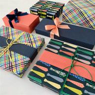 🎁 ecoartte by glenda chaves, men's birthday ties/checks reversible wrapping paper sheets, recyclable and premium quality (6 sheet pack, 28”x20”) ideal for fathers day, graduations, promotions, retirements, and more logo