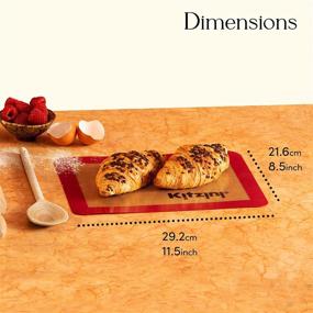 img 3 attached to 🍪 Professional Grade Kitzini Silicone Baking Mat Set: Non-Stick Mats for Cookies, Macarons & Pastry. 3 Quarter Baking Sheets, BPA Free