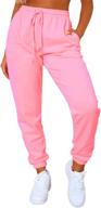 👖 solid women's jogger sweatpants with drawstring waist, elastic bottom, and casual workout trousers логотип