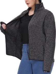 img 2 attached to Dolcevida Women's Long Sleeve Sweater Fleece Zip Up Speckled Jacket: Cozy Style with Handy Pockets