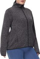 dolcevida women's long sleeve sweater fleece zip up speckled jacket: cozy style with handy pockets логотип