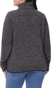 img 1 attached to Dolcevida Women's Long Sleeve Sweater Fleece Zip Up Speckled Jacket: Cozy Style with Handy Pockets