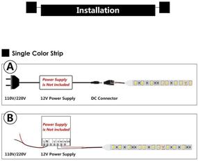 img 2 attached to 🔵 Ice Blue 16ft/5m LED Strip Light 12V SMD2835 600 LEDs Flexible Cuttable Non-Waterproof Tape (Ice Blue)