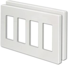 img 4 attached to 🔌 [2 Pack] BESTTEN Screwless Wall Plate, USWP4 White Series, 4-Gang Decorator Outlet Cover, H4.69” x W8.35”, for Light Switches, Dimmers, USB, GFCI, Receptacles