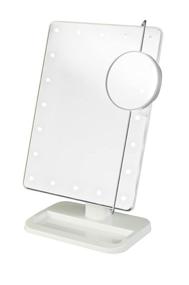 img 4 attached to 💡 Jerdon JS811W LED Lighted Vanity Mirror - 8x11" Rectangular, 10x Magnification Spot Mirror, White Finish