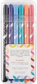 img 3 attached to 🎨 Erin Condren Colorful Dual-Tip Markers - Bold Colors 6-Pack for Drawing, Coloring, and Art - Fine and Standard Tips - Double Sided - Suitable for Kids and Adults