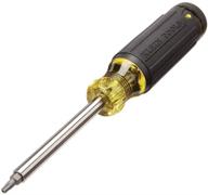 набор отверток klein tools 32307, 27-в-1, с игольчатыми и битами torx, hex, torq, spanner и гайковертом 1/4 дюйма, черный/желтый. логотип