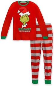 img 2 attached to 🎅 Dr. Seuss The Grinch Boys 2-Piece Cotton Pajama Set for Holiday Behavior