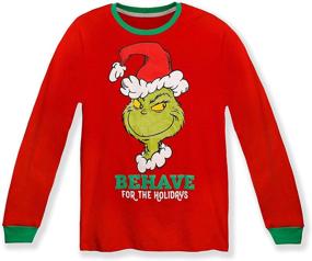 img 1 attached to 🎅 Dr. Seuss The Grinch Boys 2-Piece Cotton Pajama Set for Holiday Behavior