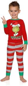 img 4 attached to 🎅 Dr. Seuss The Grinch Boys 2-Piece Cotton Pajama Set for Holiday Behavior