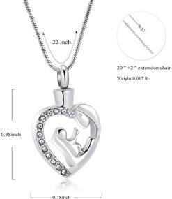 img 3 attached to 🔒 Hearbeingt Cremation Jewelry Urn Necklace: Keepsake Locket for Ashes, Stainless Steel Memorial Pendant