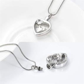 img 1 attached to 🔒 Hearbeingt Cremation Jewelry Urn Necklace: Keepsake Locket for Ashes, Stainless Steel Memorial Pendant