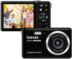 img 4 attached to 📷 Black HD Digital Camera, Rechargeable Mini Camera with 2.8" LCD, 20MP, 8X Digital Zoom - Ideal Video Camera for Kids, Students, Adults, Seniors - Indoor/Outdoor Photography