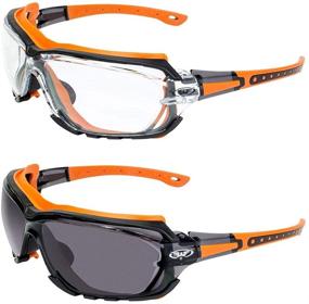 img 4 attached to 🚀 Global Vision Octane Sport Motorcycle Riding Safety Glasses: Orange Gasket, Clear & Smoke Lens - 2 Pairs