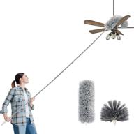 🧹 anawin microfiber duster for cleaning - 100" extendable bendable cobweb telescoping long dusters with extension pole for high ceiling fan, blinds, vents, furniture, cars (double heads) logo