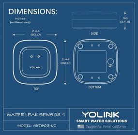 img 1 attached to 💦 YoLink Smart Water Leak Sensor 3 Pack - Longest Range Wireless Water Sensor for Alexa IFTTT, App Notifications, & Remote Monitoring - YoLink Hub Required